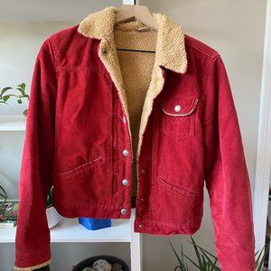 Vintage Levi's Red Corduroy Sherpa-lined Jacket